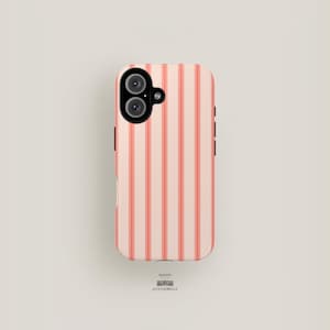 Pink Phone Case Striped | iPhone 16 Pro Max Case, iPhone 15 Case, iPhone 14, iPhone 13, iPhone 12, | Aesthetic Phone Case Tough Cute Cover