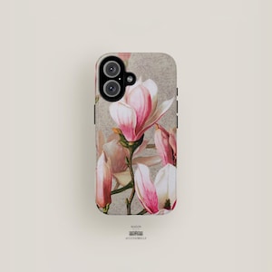 Floral Phone Case Pink Flowers | iPhone 16 Pro Max Case, iPhone 15, iPhone 11 Case, iPhone 12, iPhone 13 | Cute Aesthetic Phone Case Elegant