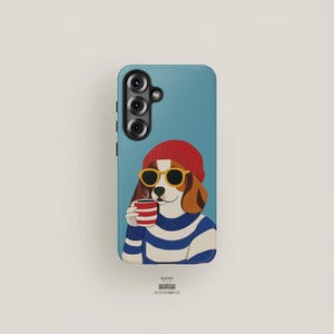 Dog Phone Case Art Trendy | Samsung Galaxy S25 Plus Case, Galaxy S24 Ultra, S23, S22, S21, S20 | Cute Aesthetic Cool Tough Cover Pet Cartoon
