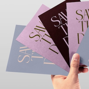 Carte postale de mariage personnalisée « Save The Date » – PDF imprimable numérique | Design audacieux, moderne et élégant