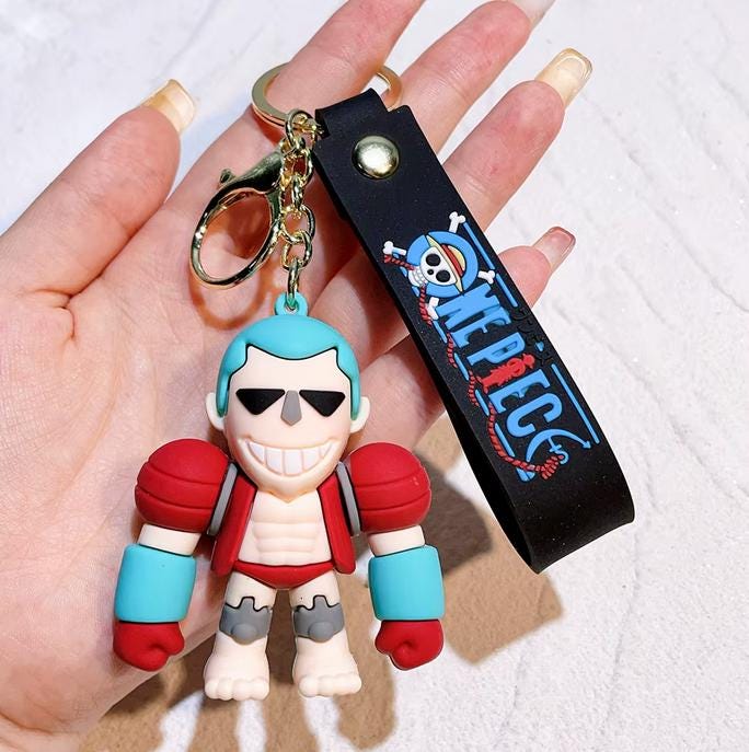 Anime Pirate Crew Chibi Keychains, Soft Rubber Manga Bag Charms, Anime