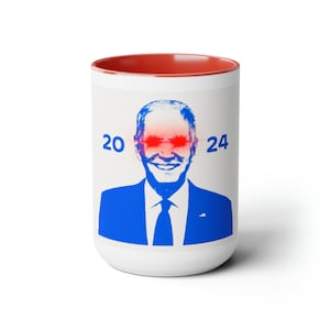 Biden Hello 2024 Dark Brandon Two-Tone Coffee Mugs, 15oz