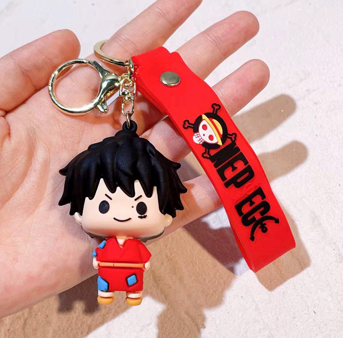 Anime Pirate Crew Chibi Keychains, Soft Rubber Manga Bag Charms, Anime