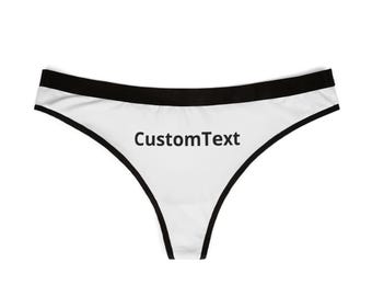 Custom White Ladies Thong - Choose your Personalised Lingerie Gift