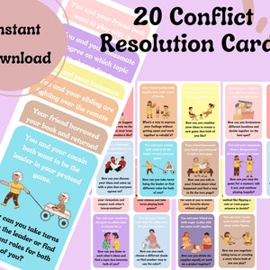 Conflict Resolution Cards for kids, Restorative Justice Tool, Social Skills Development, SEL Kids Cards