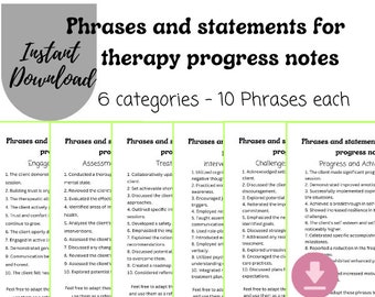 Therapy Progress Notes, Clinical Words & Phrases, Therapy Verbiage, Intake Forms, Report Writing, Therapists, Psychologist Progress Note