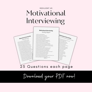 Motivational Interviewing Questions PDF | Therapist Cheat Sheet | Counseling Tools | Therapy Session Guide