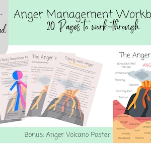 Wutbewältigungs-Arbeitsbuch für Kinder, Wut-Arbeitsblätter für Kinder, Emotionsregulierung, Wut-Vulkan, Wutbewältigungsfähigkeiten, Wuttherapie