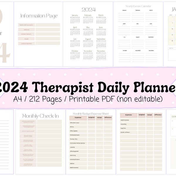 Therapist Planner, Therapist Planner 2024, Psychologist Planner, Therapist, Therapy, Private Practice, Psychology Tools, Therapy Tools