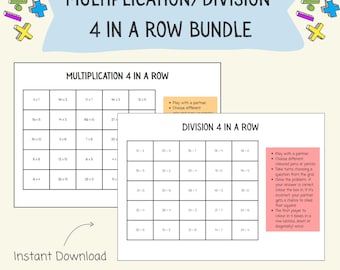 Multiplication & Division 4 in a Row Printable Games | Maths Practice for Kids Ages 7–11 | Fun Differentiated PDF | Homeschool Resource