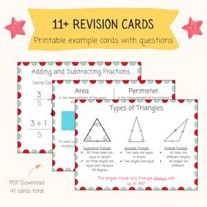 11歳以上向け数学復習カード | 学習補助 | 試験対策カード | 数学練習カード | 教育ギフト | 学習リソース | 英国学習ツール