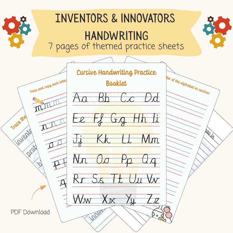Inventors & Inventions Cursive Handwriting Pack | KS2 Trace Copy ...