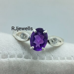 Natural Amethyst Ring, Oval Cut Amethyst Ring, Amethyst Vintage Ring, Amethyst Birthstone Ring, Purple Gemstone Ring For Women, Gift For Her