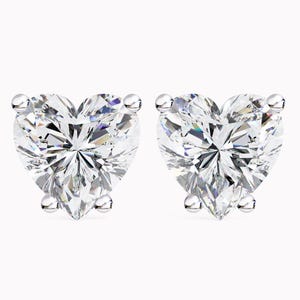 VVS1 Zertifizierter Herzform Moissanite Solitaire Ohrstecker, Minimalistischer Ohrring für Frauen, Herzform Diamant Ohrstecker, Ohrring für Freundin