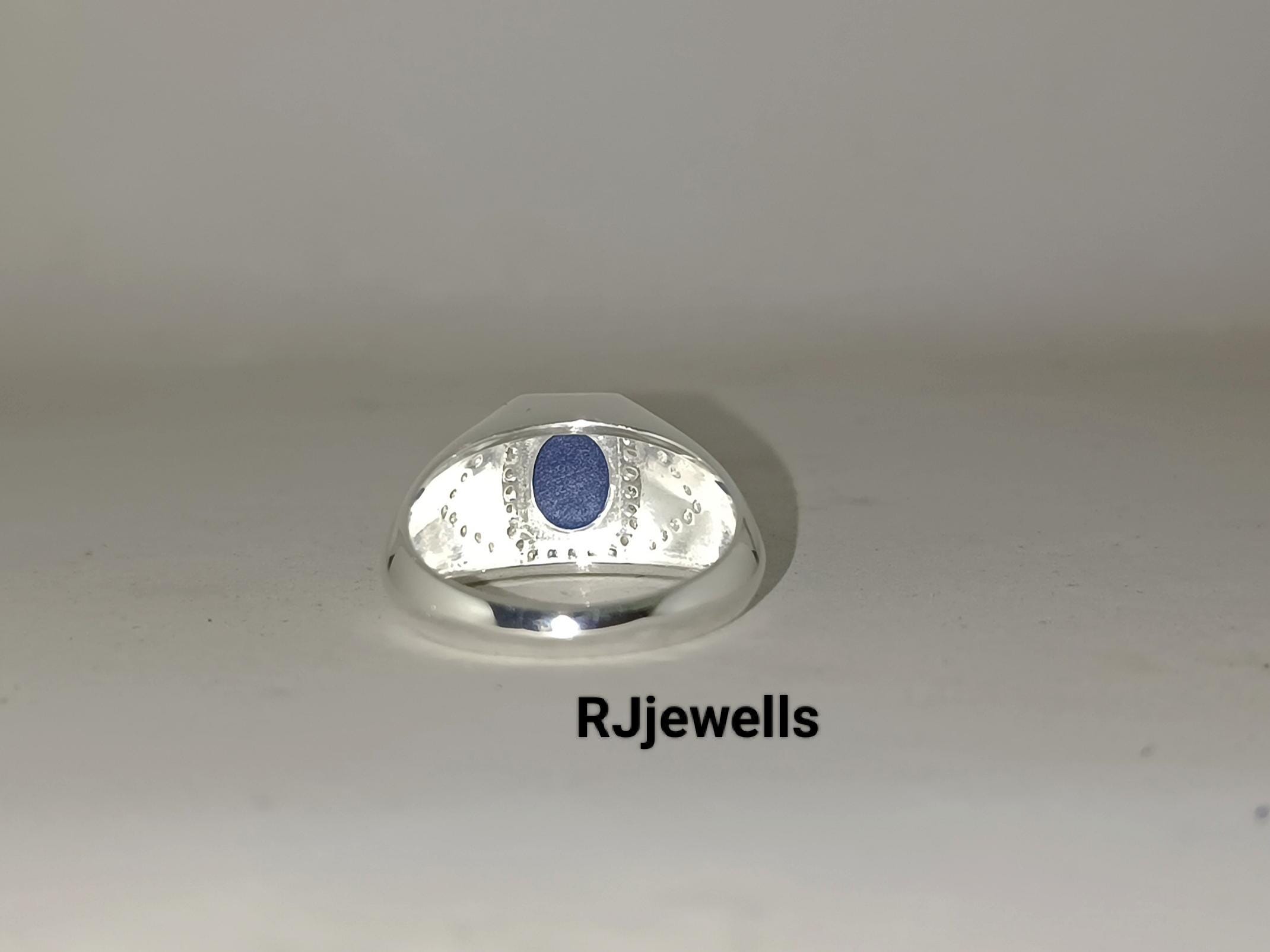 Bague Lindy Star Saphir Bleu Argent 925 - Style Art Déco, Pour Hommes, Occasion Spéciale