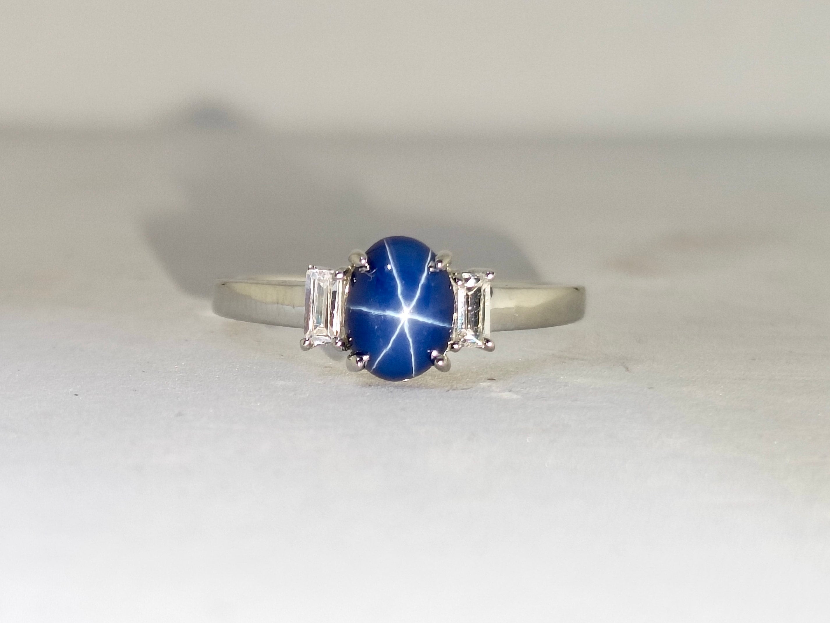 Blue Star Sapphire Ring, Antique Lindy Star Ring, Vintage Blue Star ...