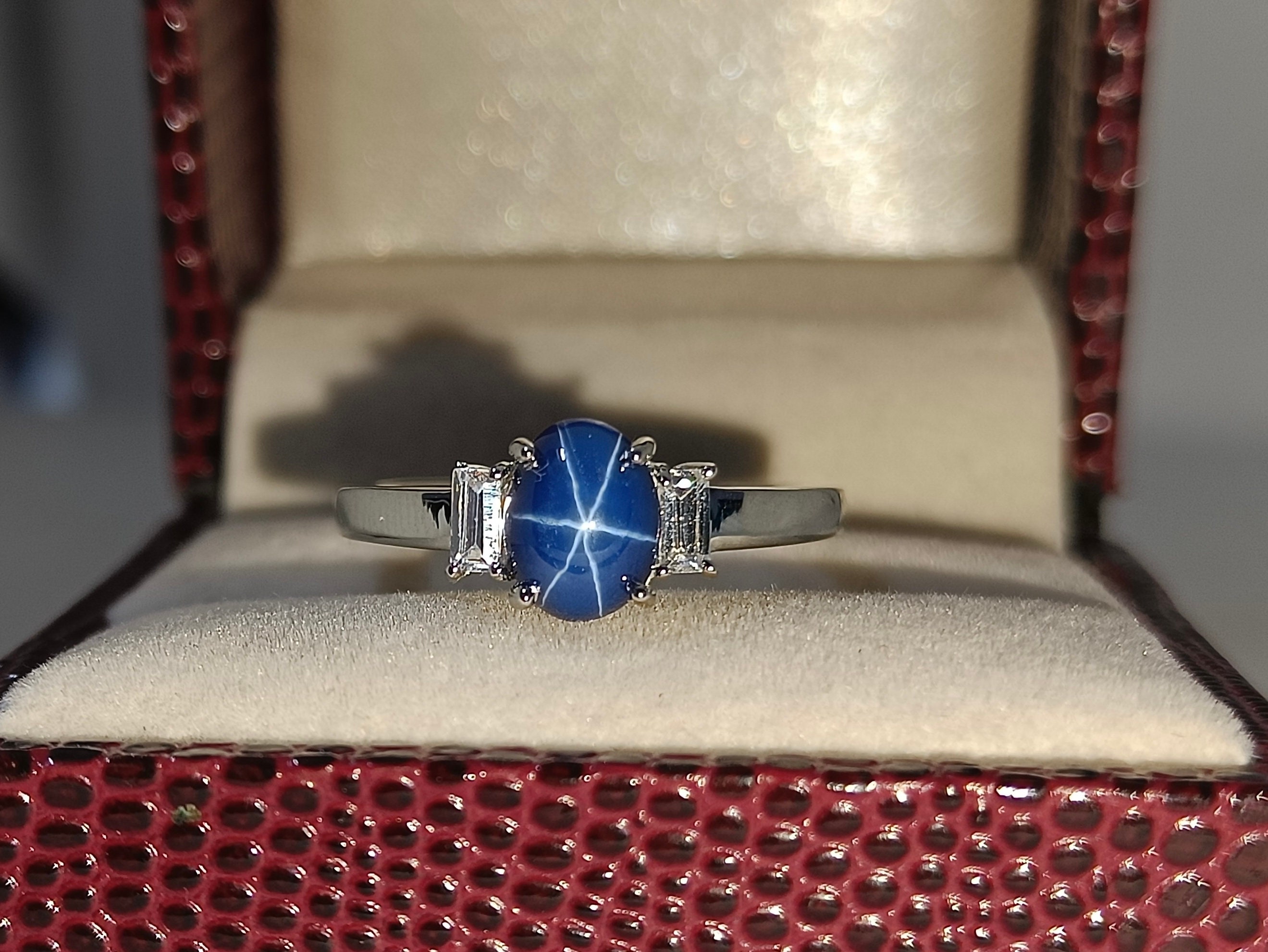 Blue Star Sapphire Ring, Antique Lindy Star Ring, Vintage Blue Star ...