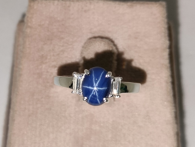 Blue Star Sapphire Ring, Antique Lindy Star Ring, Vintage Blue Star ...