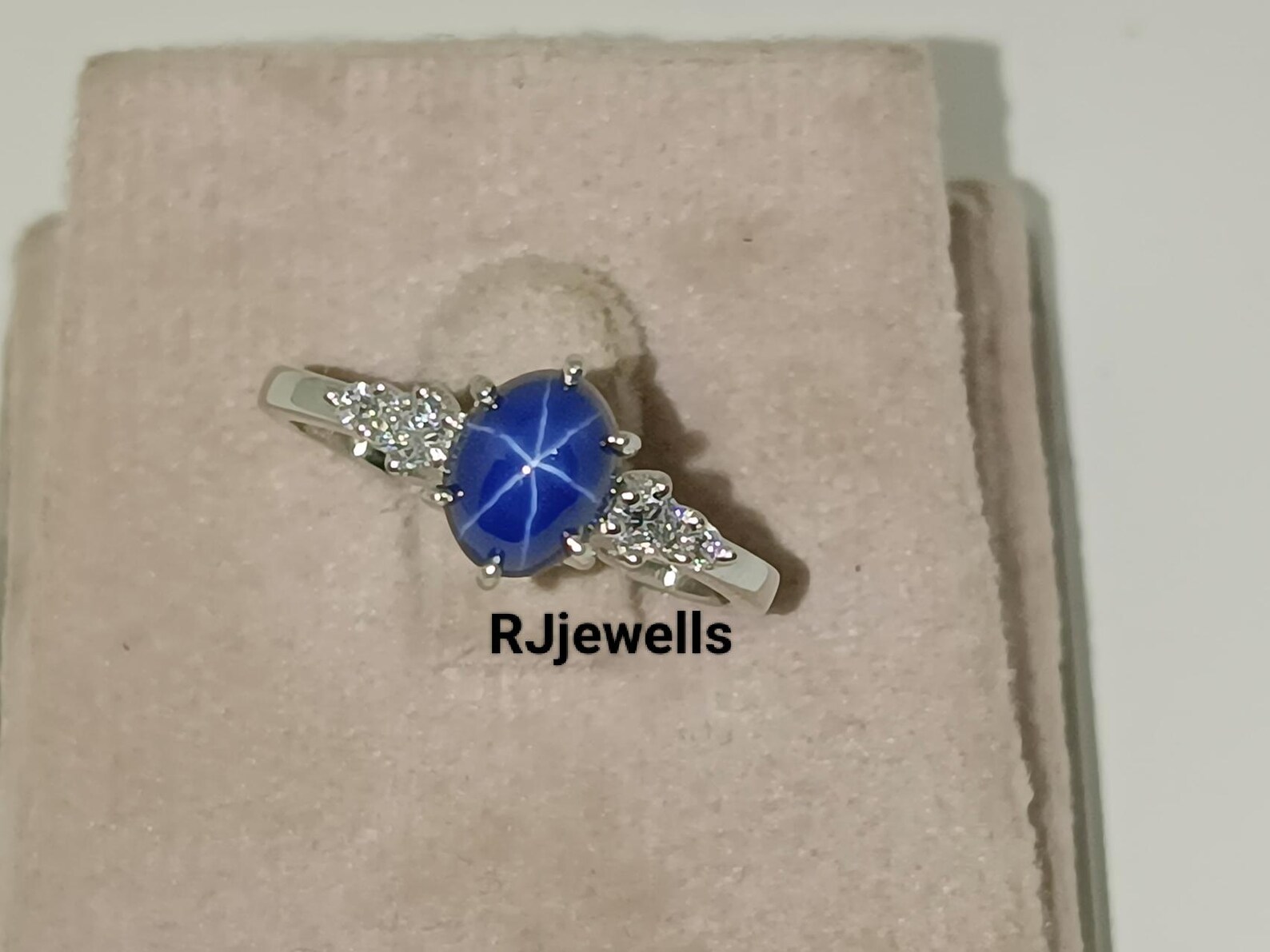 Vintage Blue Star Sapphire Silver Ring, 14K Gold Lab Star Ring, Blue ...