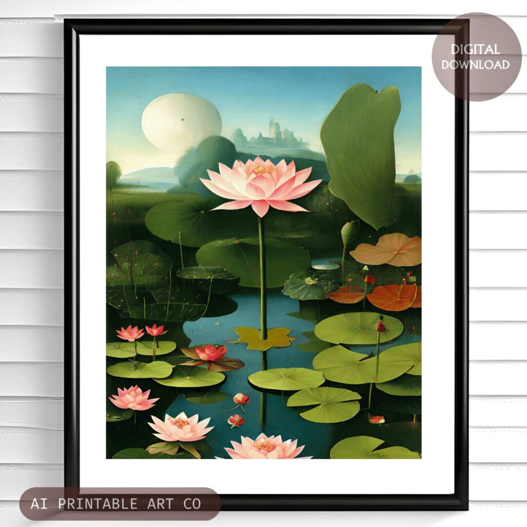 Lotus Flower Wall Art Lotus Flowers Home Decor Zen Art Gift Etsy