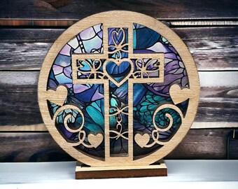 Cross Suncatcher and Tealight holder file