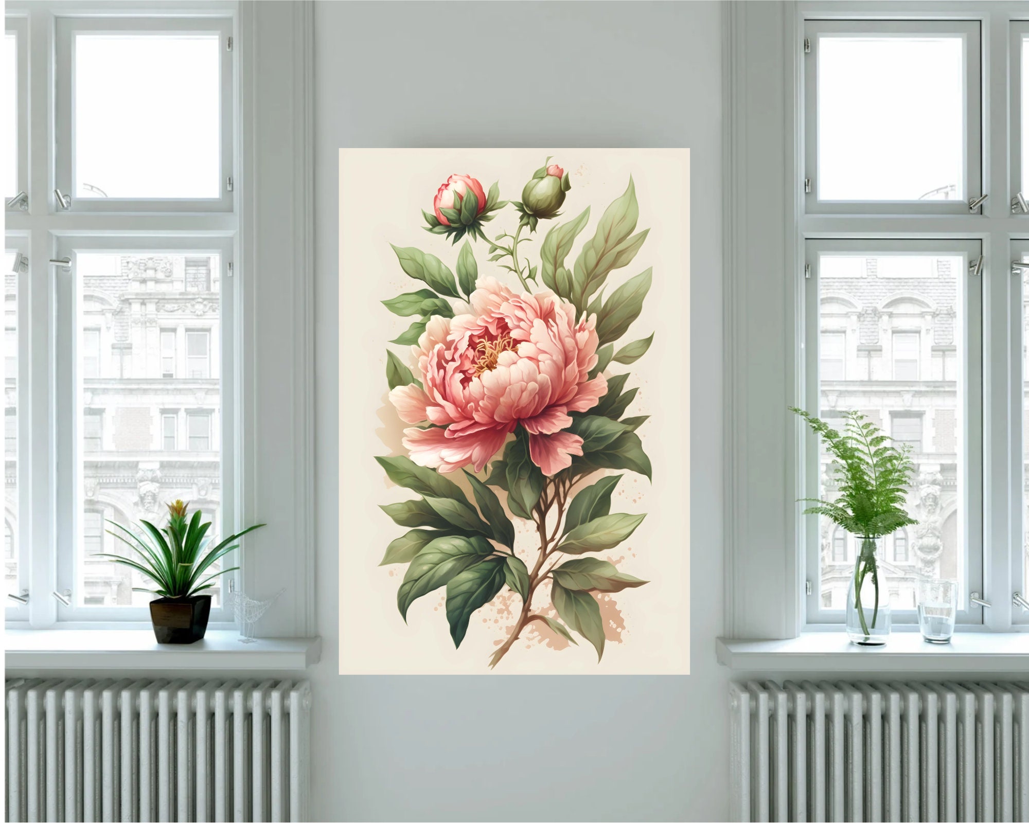 Printable Flower Wall Art Minimalist Wall Art Wall Hanging Etsy