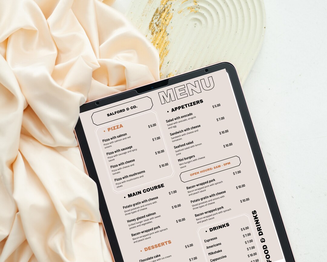 Food Menu Template | Restaurant Editable Menu | PDF Instant Download ...