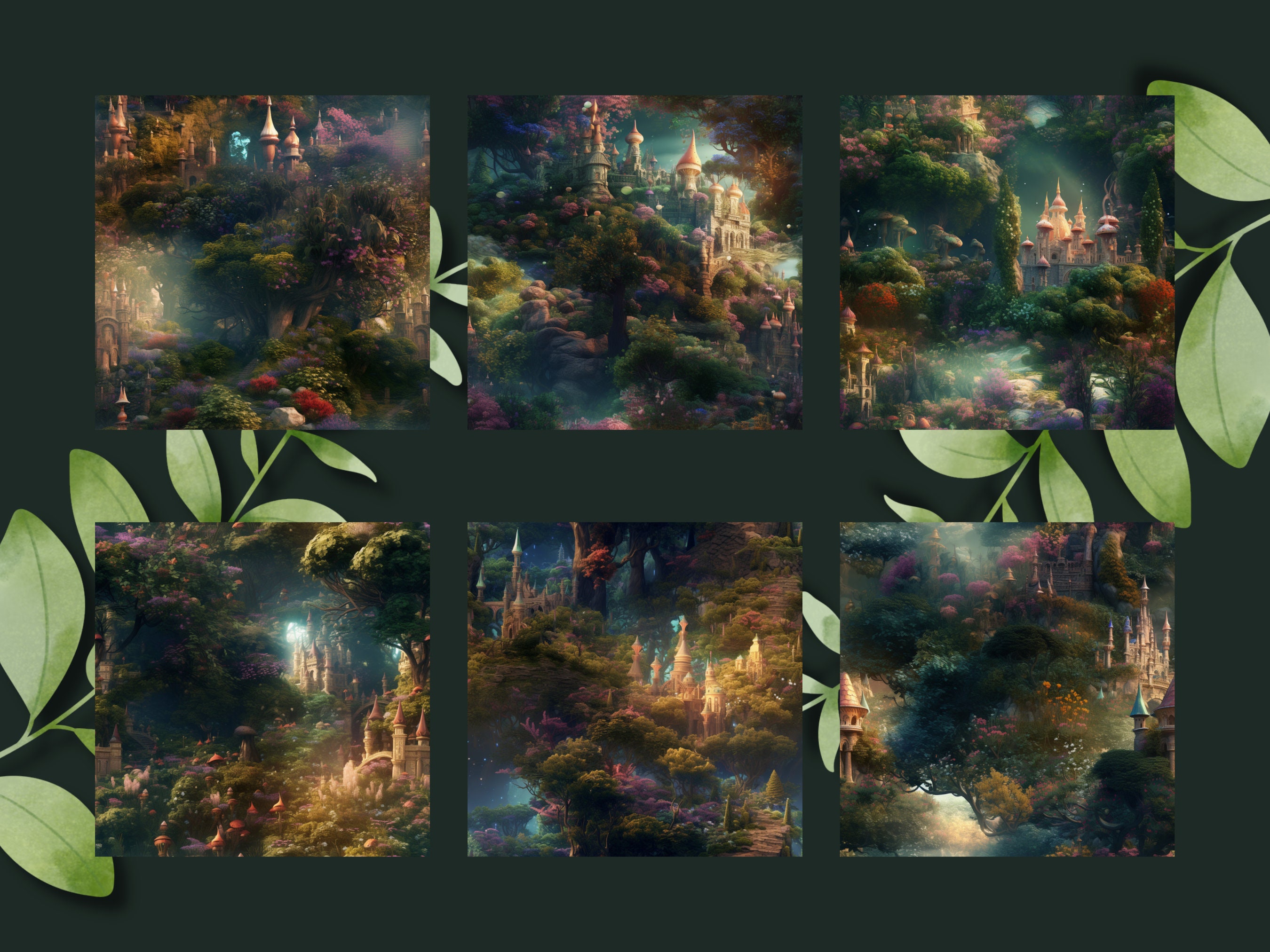 Fantasy Forest Castles Digital Seamless Paper Pattern Pack - Etsy