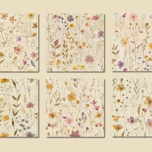Pressed Flowers Digital Seamless Paper Pattern Pack - Etsy