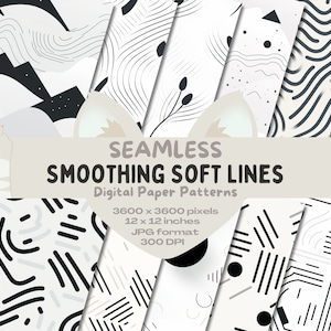 Smoothing Soft Lines Simple Digital Seamless Paper Pattern Pack