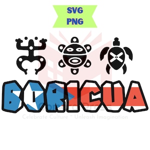 Boricua Taino Symbole: Die puertoricanische Flagge SVG PNG Clipart (digitaler Download)