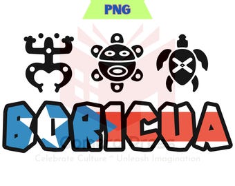 Boricua Taino Symbole: Die puertoricanische Flagge SVG PNG Clipart (digitaler Download)