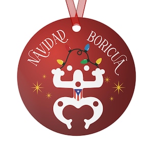 ナヴィダード・ボリクア・コキのオーナメント |プエルトリコのクリスマスメタルオーナメント