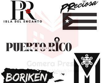 Puerto Rico SVG Bundle: Black and White Flag, Taino, Preciosa (Digital Download)