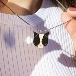 Wooden pendant Black Cat Pendant – handcrafted animal jewelry – eco-friendly pendant – nature-inspired necklace – cat lover accessory