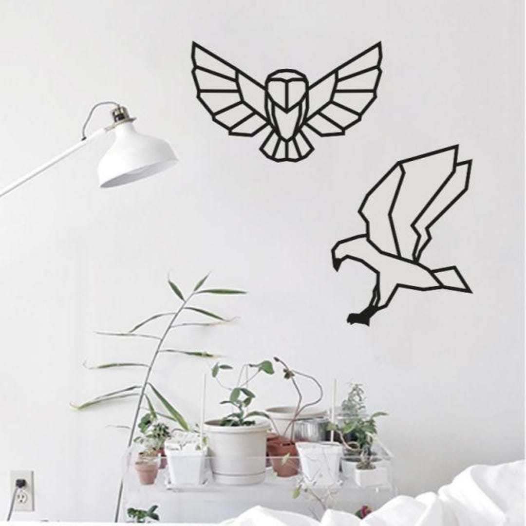 WADORN Décoration de jardin en métal en forme de hibou, oiseau sur branche en fer, silhouette d'animal sauvage, clôture noire, décoration murale pour arbre, décoration de jardin