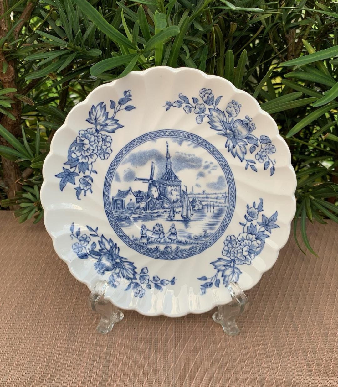 Johnson Brothers Tulip Time Blue Bread and Butter Platevintage Tulip Time Bread Platetulip