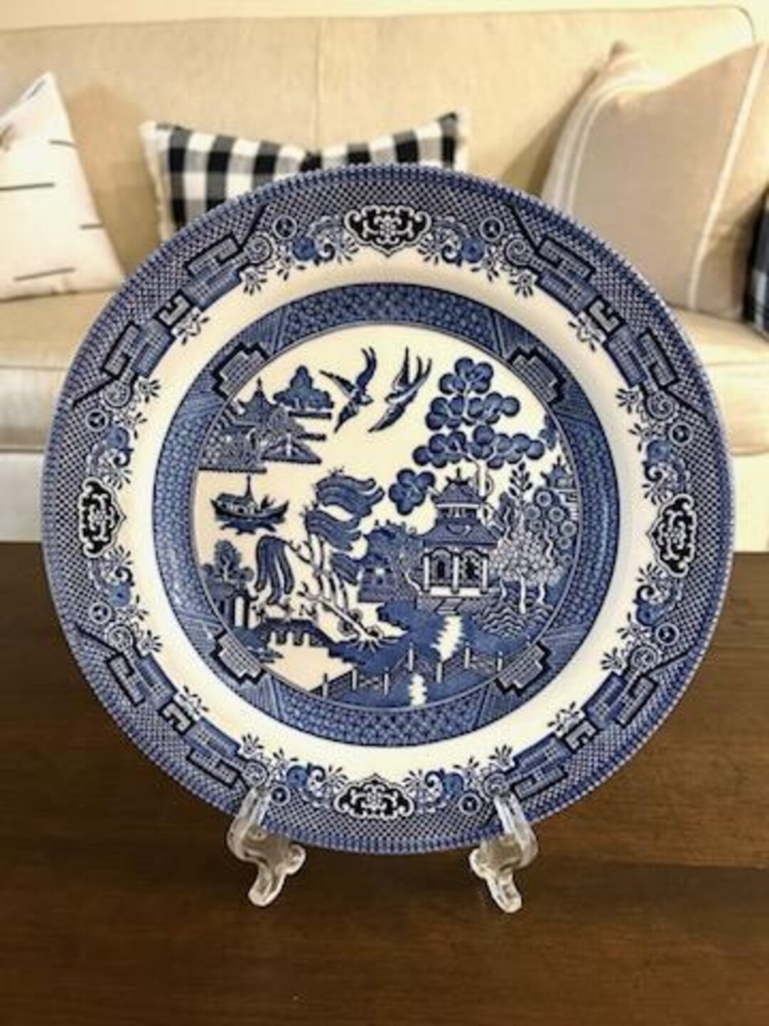 Churchill Blue Willow Dinner Plate-vintage Blue Willow Dinner Plate ...