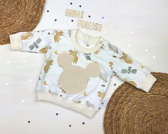 Kinderpullover Maus im Weltall | Kindersweater | Sweatshirt für Kleinkinder | Babypullover