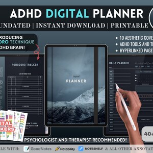ADHD Digital Planner Adult | Printable ADHD Productivity Journal, Digital ADHD Life Planner, Ultimate Adhd Organizer, Adhd Organization Pdf