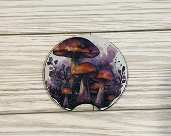Posavasos de neopreno para coche con diseño de seta de acuarela