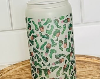 Glass Can for gag gift for cactus lovers gift for birthday Cactus lovers gag gift for bachelor party Funny gift for her funny gift for him