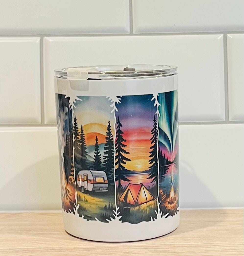 Camping Tumbler: Stainless Steel 10oz, Northern Lights Design - Etsy