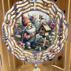Gnome Wind Spinner for Gnome Lover Gift Idea for Garden Decor for Gnome Lover Porch Decor for Gnome Enthusiast Gift for Garden or Porch