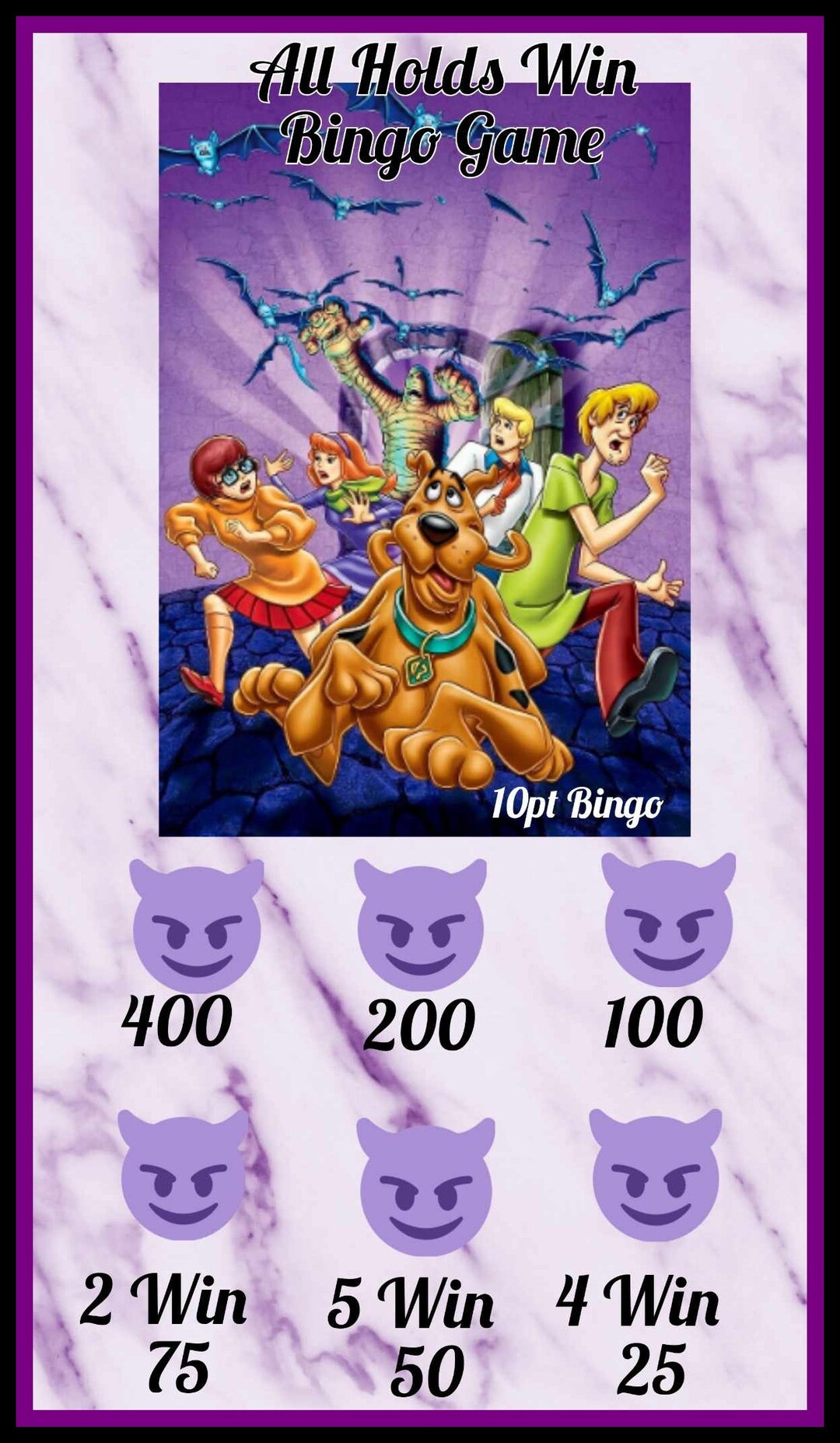 Scooby-doo Bingo Board - Etsy