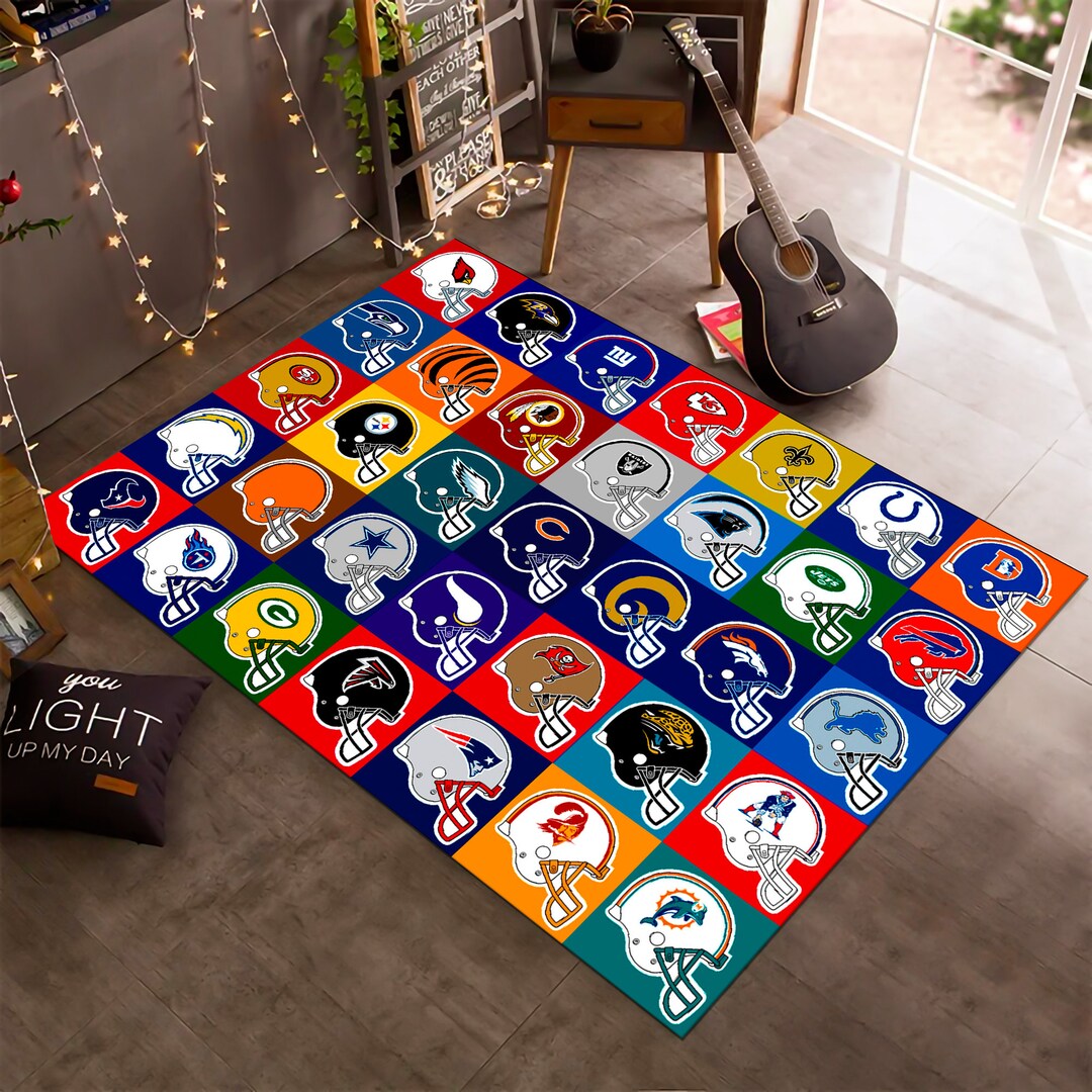 American Football Rug,football Helmet Rug,sports Rug,area Rug,gift for ...