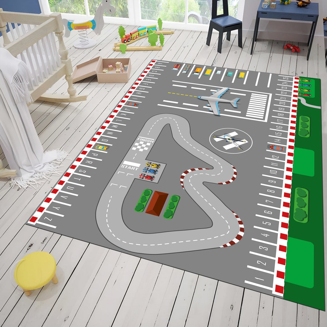 Airport Map Playmat Decorative Carpet for Children's Etsy