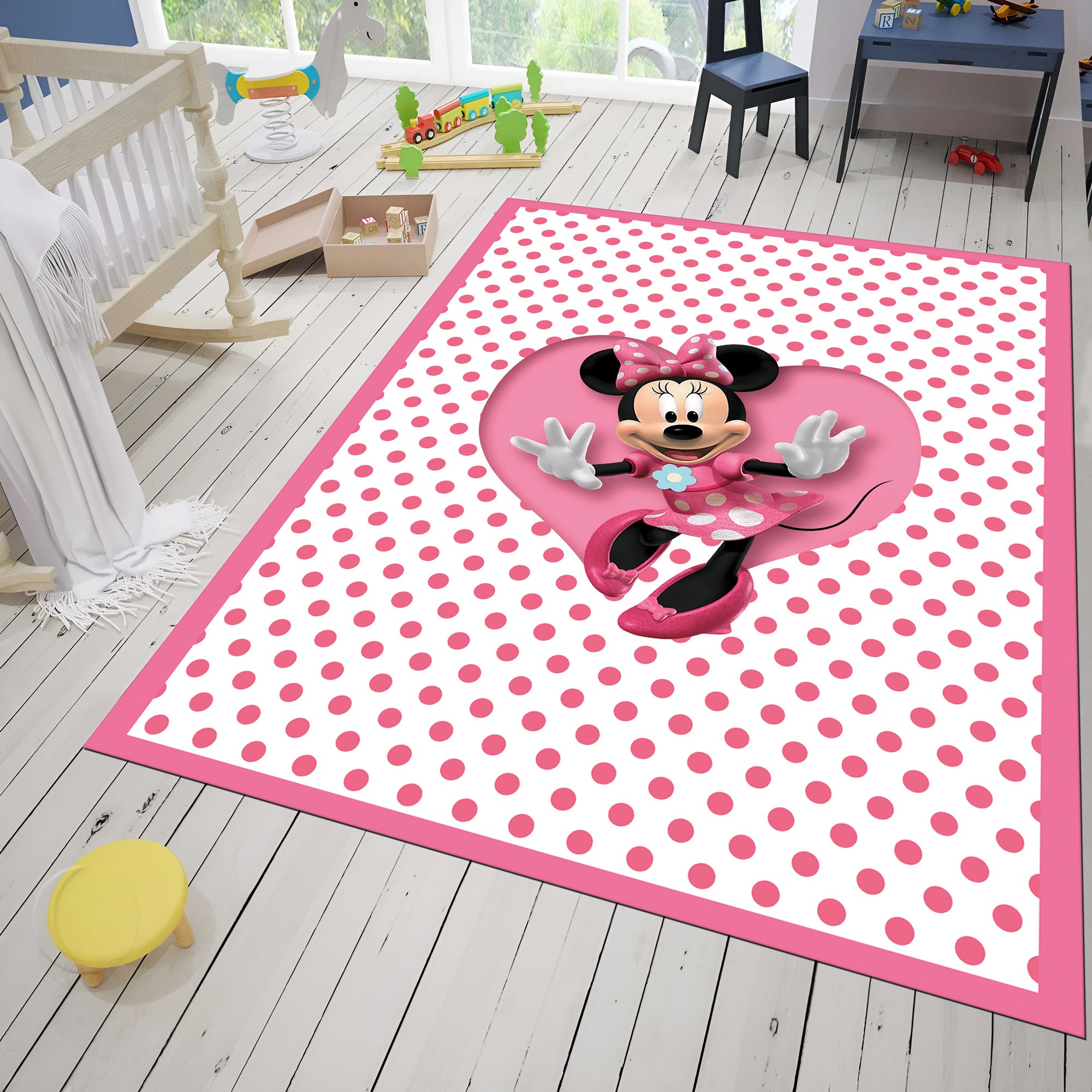 Discover Tappeto Mouse, tappeto rosa, tappeto per camera dei bambini