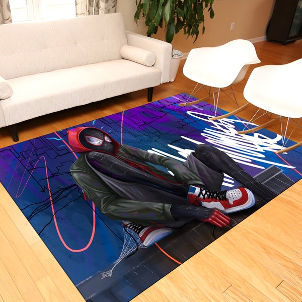 Spiderman Rug, Themed Rug, Fantastic Rug, Sneaker Rug, Salon Rug, Kids Rug, Washable Rug,Non Slip Rug, Bedroom Rug, Gift For Him