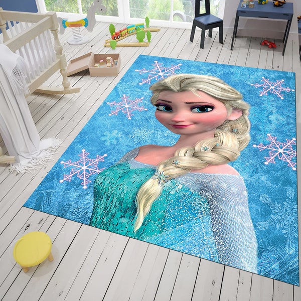 Elsa, alfombra congelada, alfombra Elsa, alfombra de habitación para niños, alfombra de habitación para niñas, alfombra personalizada, alfombra popular, bestseller, alfombra de guardería, regalo para niños, alfombra antideslizante.